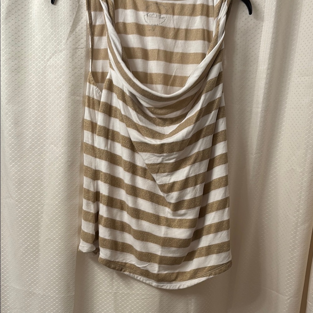 Striped Beige and White Women's Top
